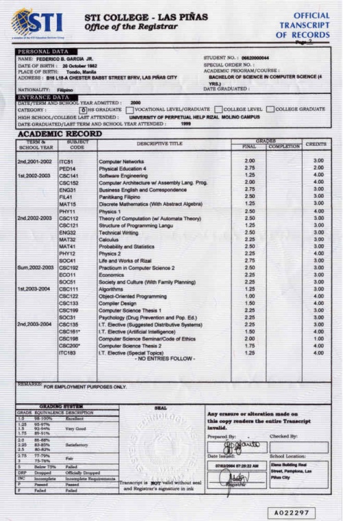 Transcript of Records